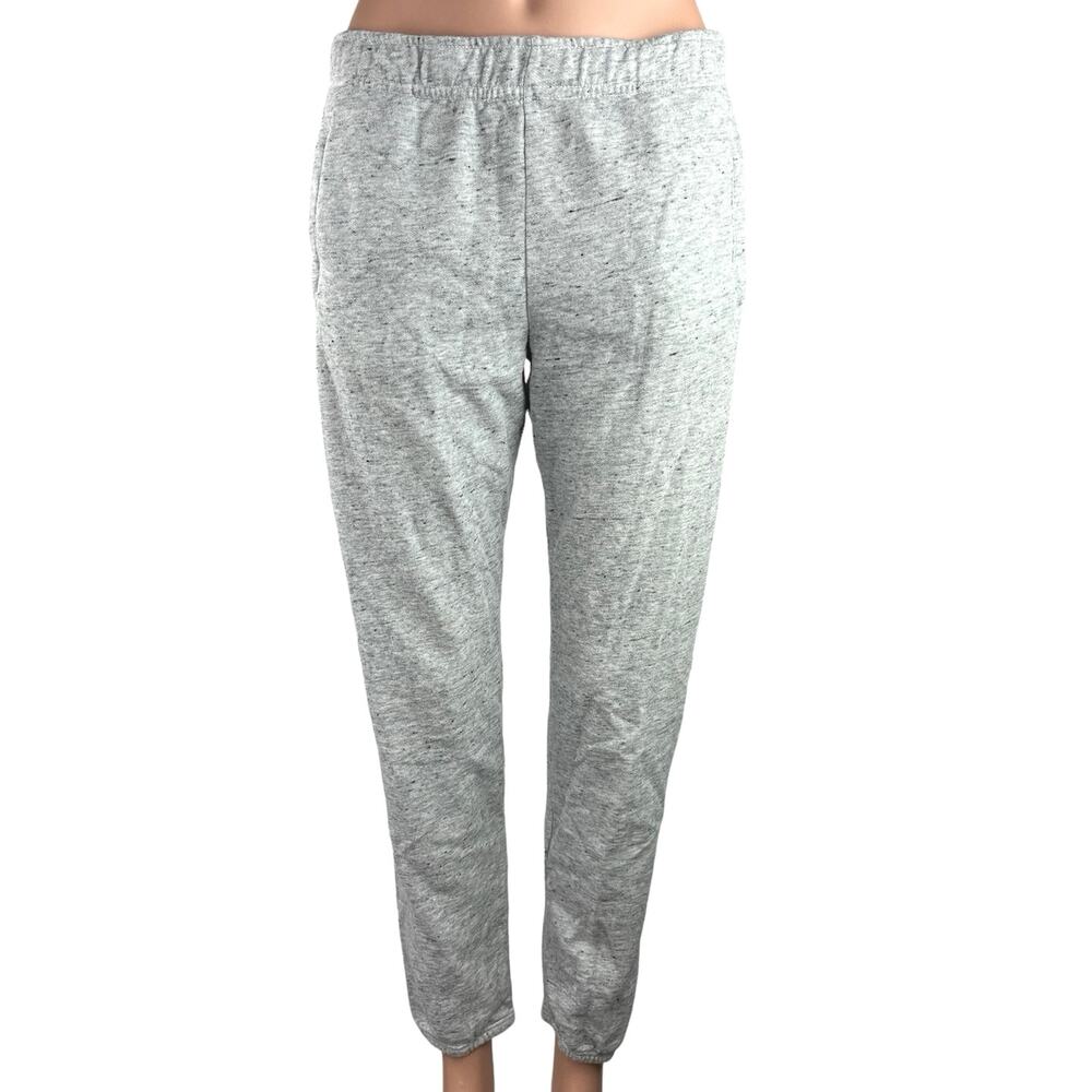 Monrow Women's Gray Elastic Waist Tapered Sweat pants Jogger Trouser Pants S